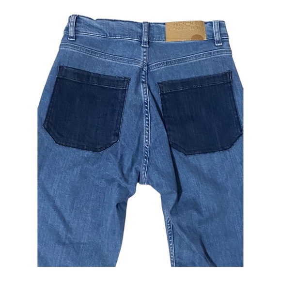 French Connection Rony 70's flare jeans in two tone colour block denim. Sz 6 - Picture 8 of 16